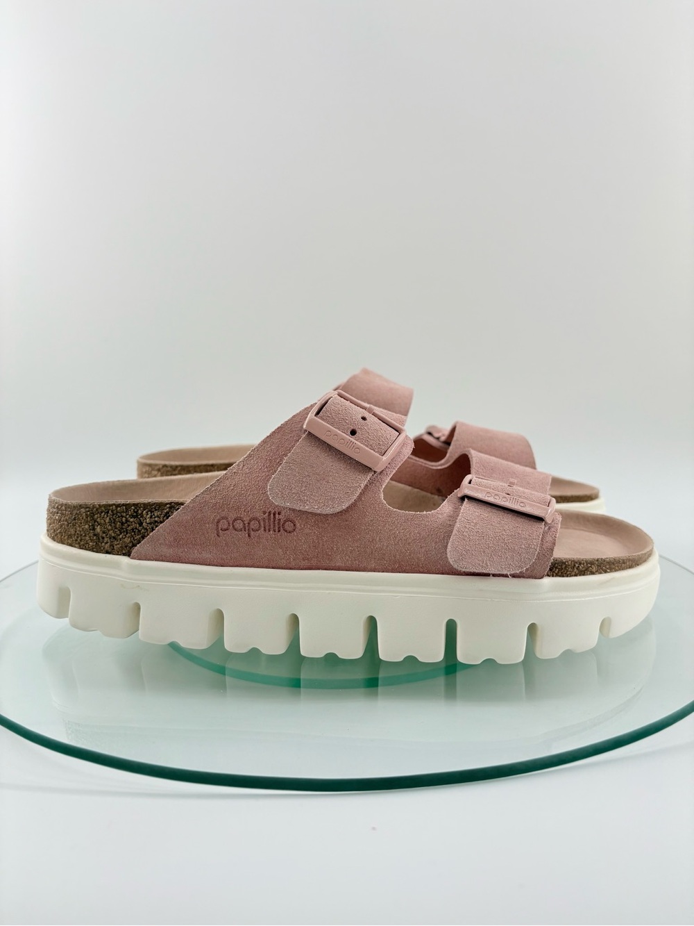 Birkenstock Arizona Papillio Platform Chunky Sandals Soft Pink Women’s Size 8